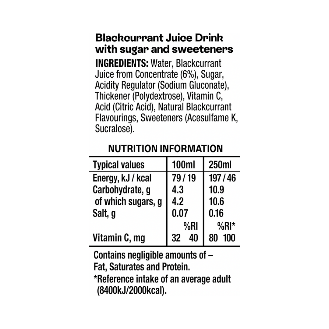 Ribena 24x250ml Blackcurrant