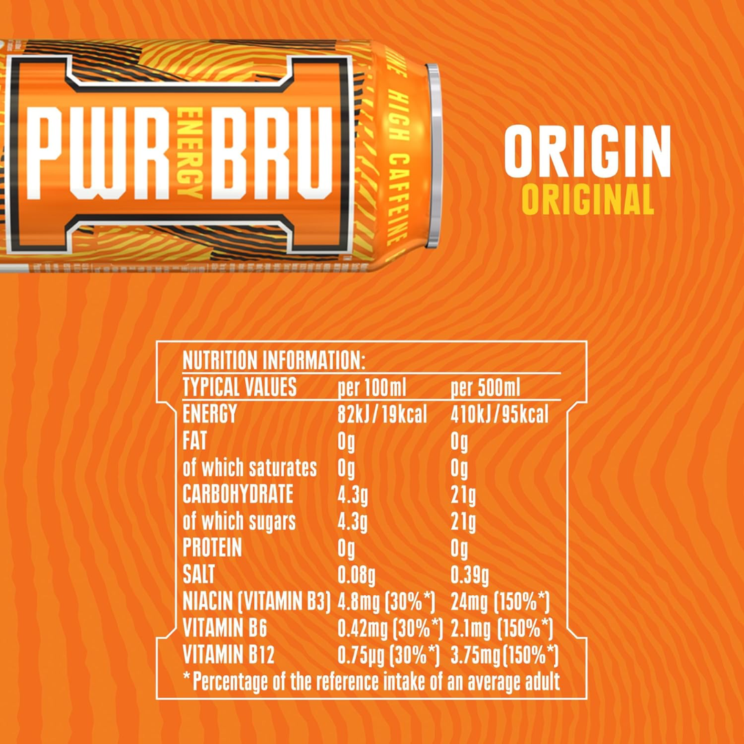 Irn-Bru Pwr-Bru Original 12x500ml Orange