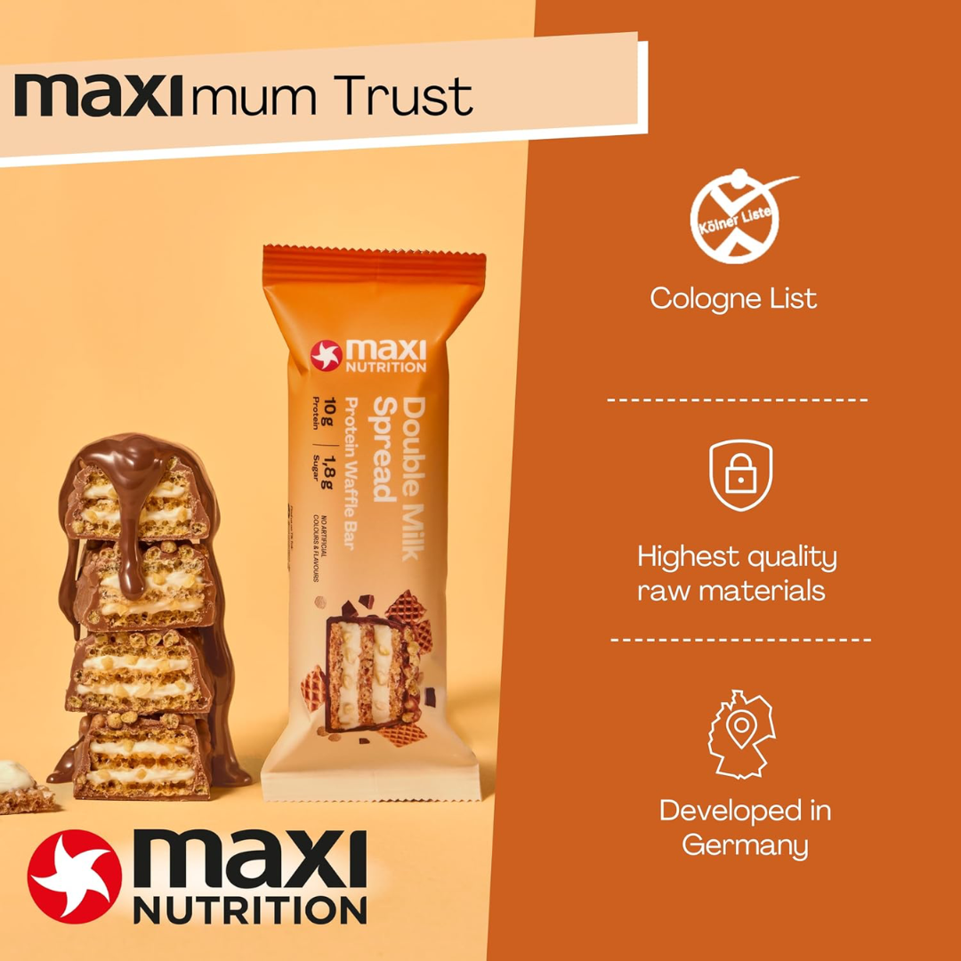 MaxiNutrition Protein Waffle Bar 12x40g Double Milk