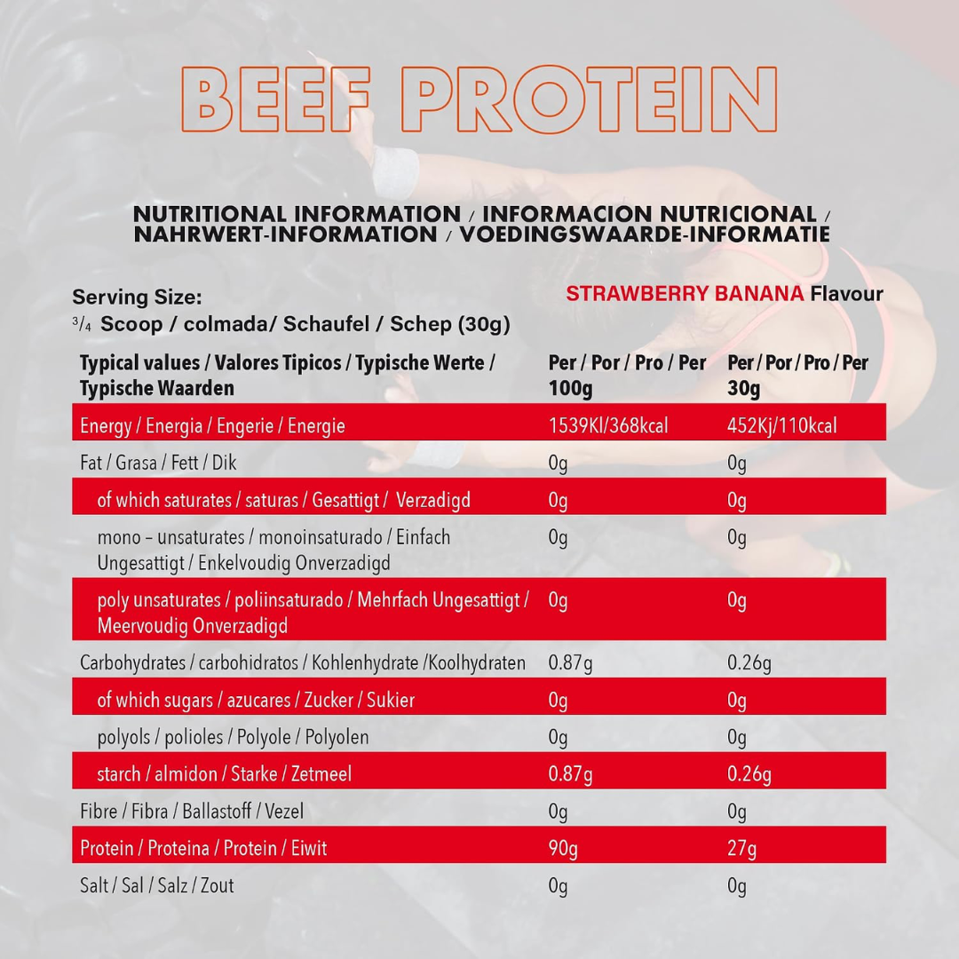 NXT Nutrition Beef Protein Isolate 1.8kg Strawberry & Banana