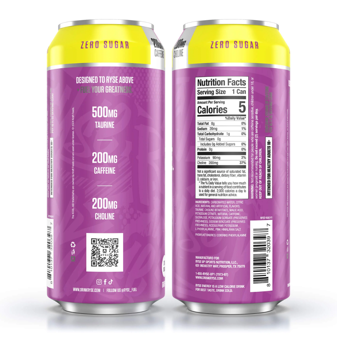 RYSE Fuel Energy 12x473ml Kool-Aid Grape