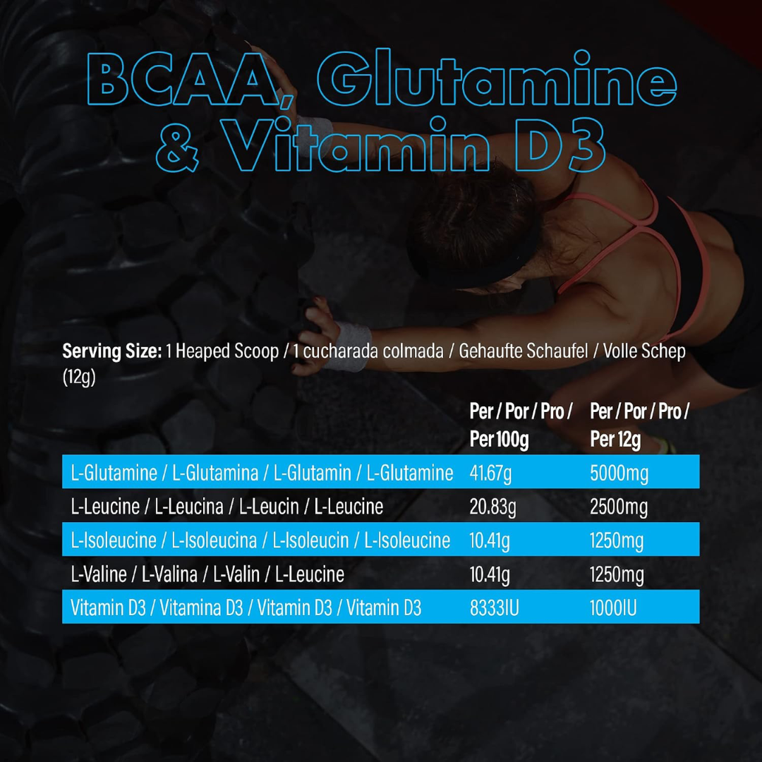 NXT Nutrition BCAA, Glutamine & VIt D 360g Blue Raspberry