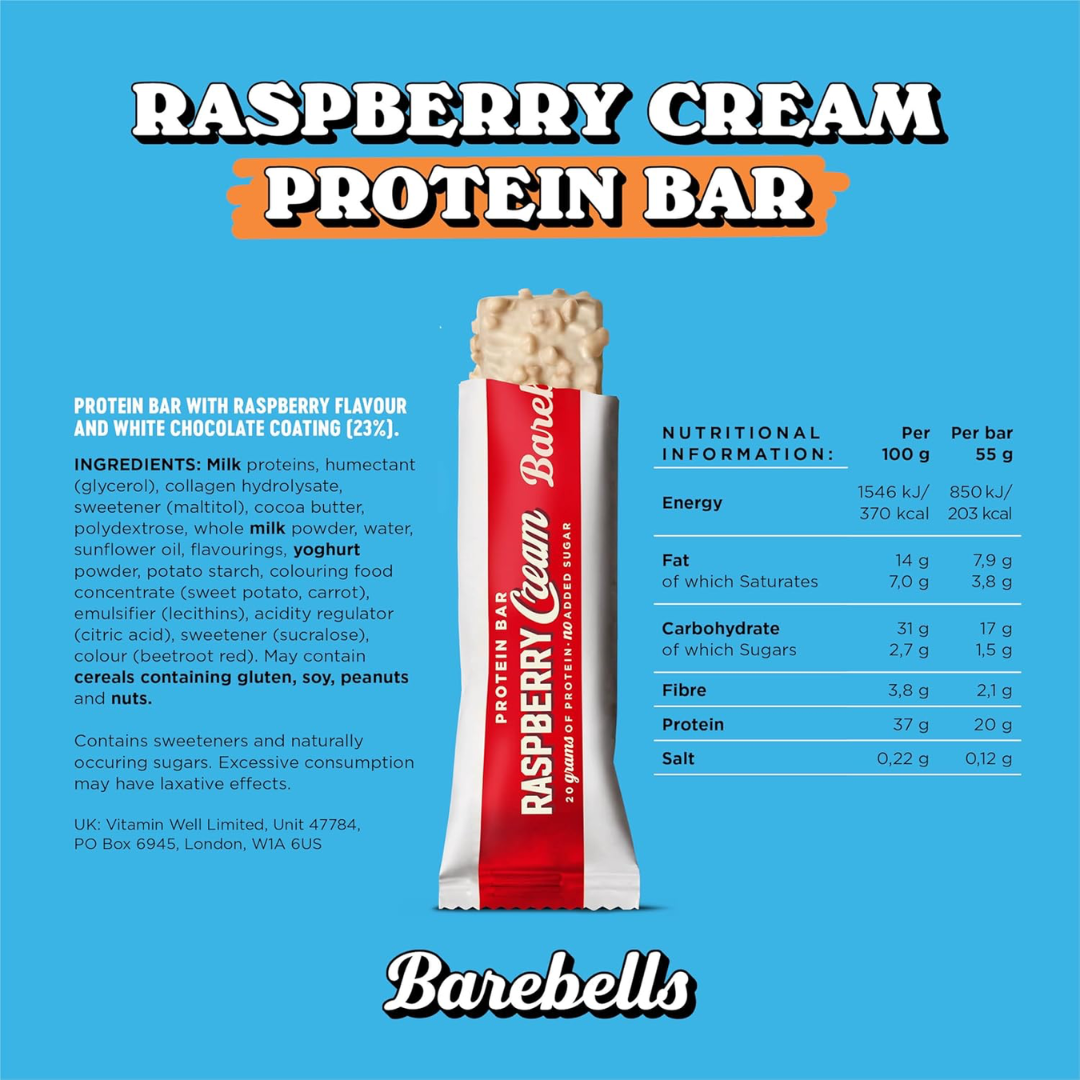 Barebells Protein Bar 55g Raspberry Cream