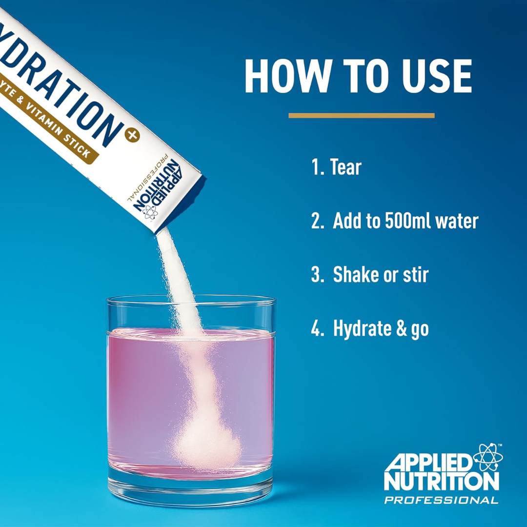 Applied Nutrition Hydration+ Electrolyte & Vitamin Powder Sticks 7x8g Lemon and Lime