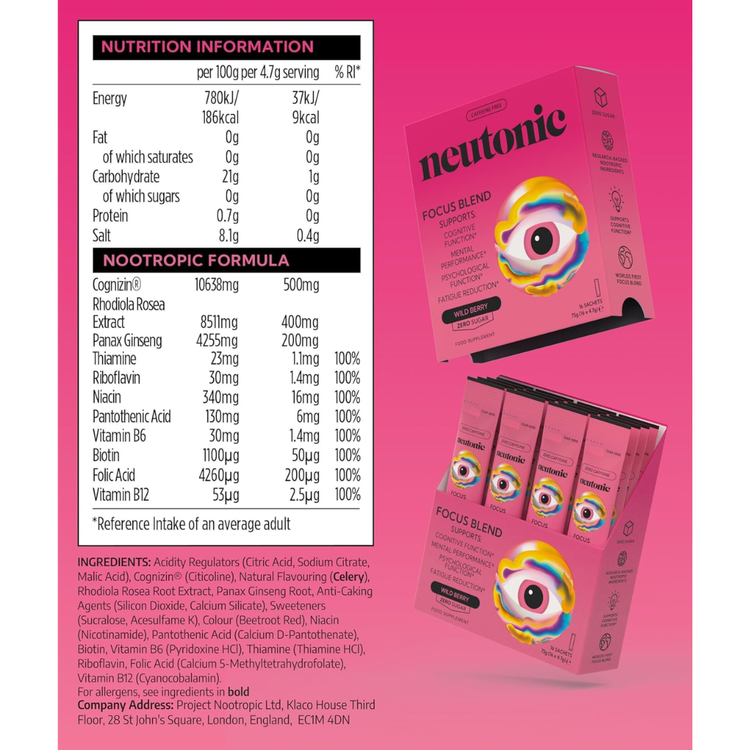 Neutonic Focus Blend 16 Sachets Wild Berry