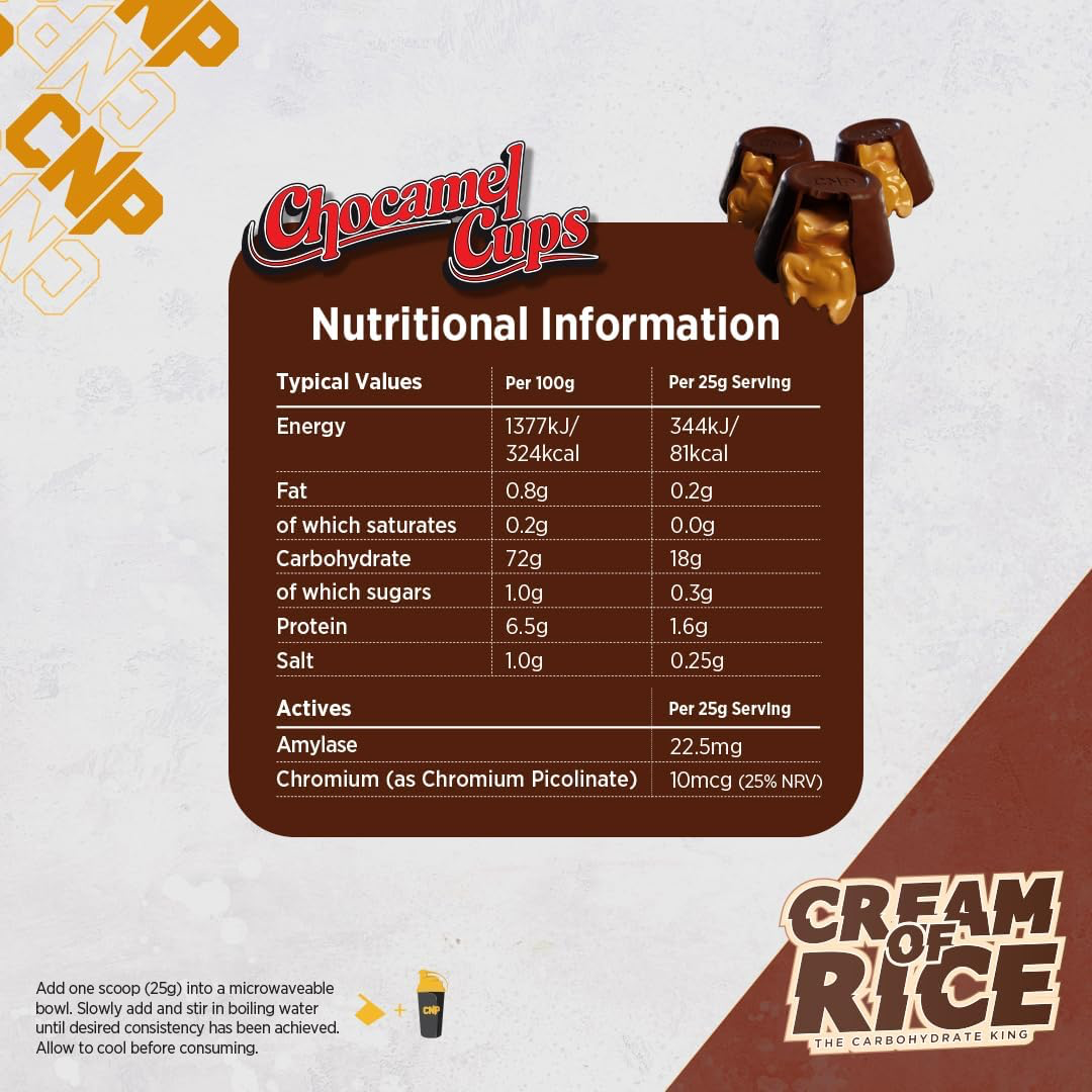 CNP Cream of Rice 2kg Chocamel Cups