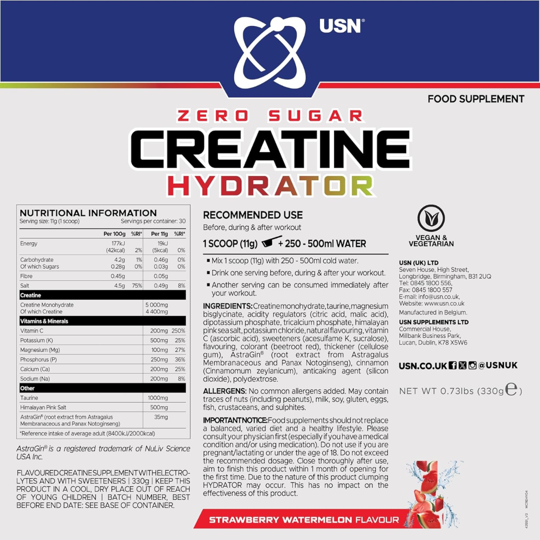 USN Creatine Hydrator 330g Strawberry Watermelon