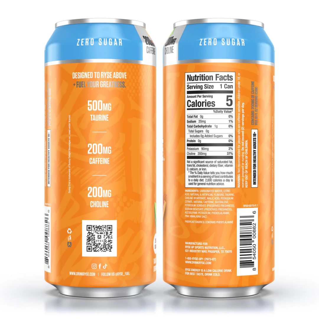 RYSE Fuel Energy 12x473ml Sunny D Tangy Original