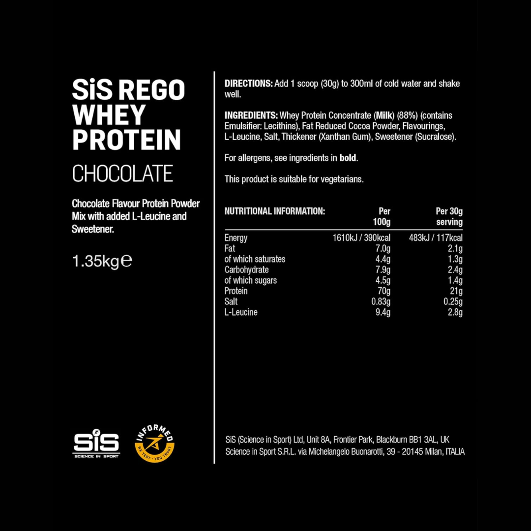 SIS (Science In Sport) Powder Rego Whey 1.35kg Chocolate