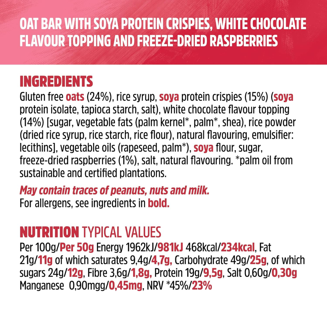Trek Protein Flapjack 16x50g White Choc & Raspberry
