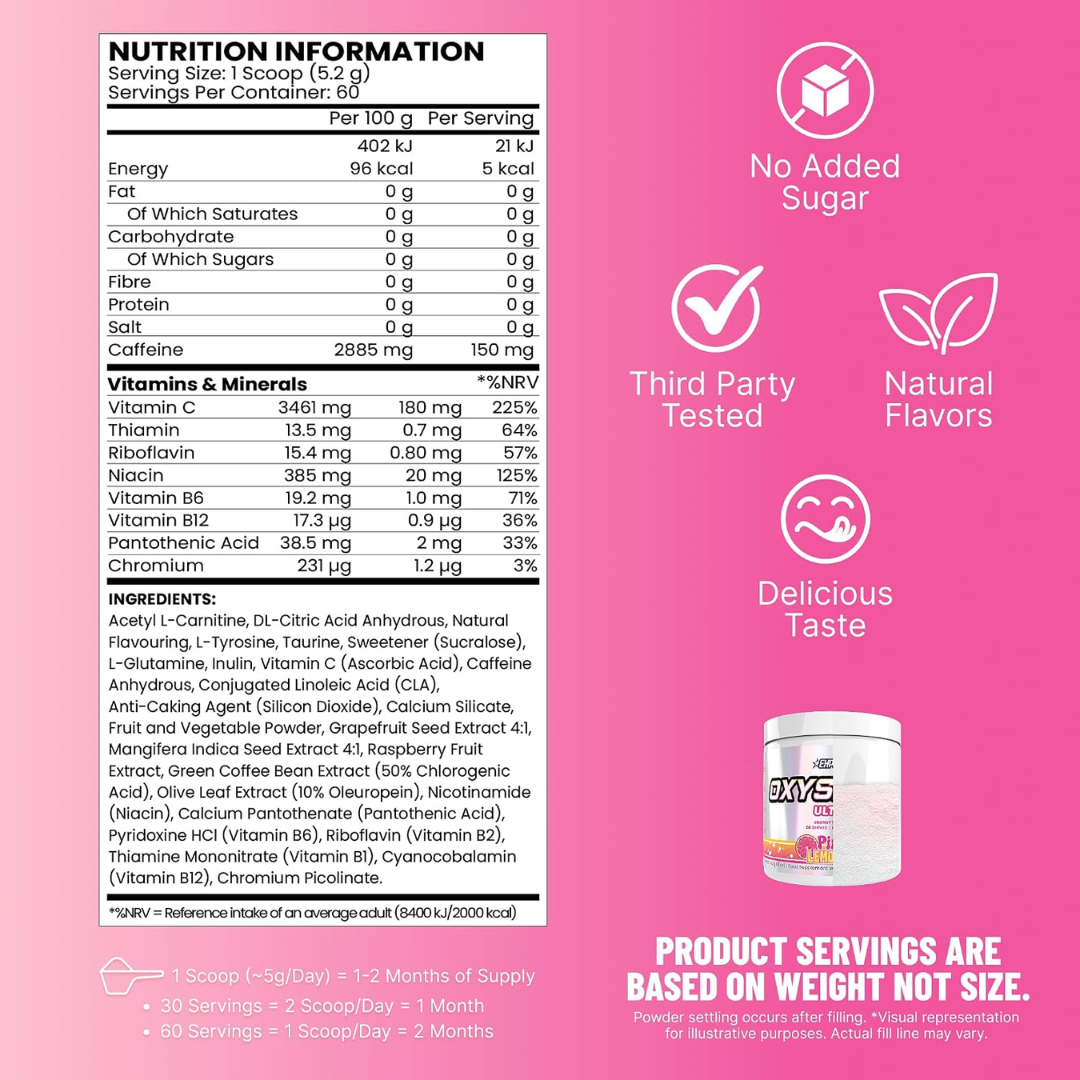 EHP Labs OxyShred Ultra Concentration 60 Servings - Pink Lemonade