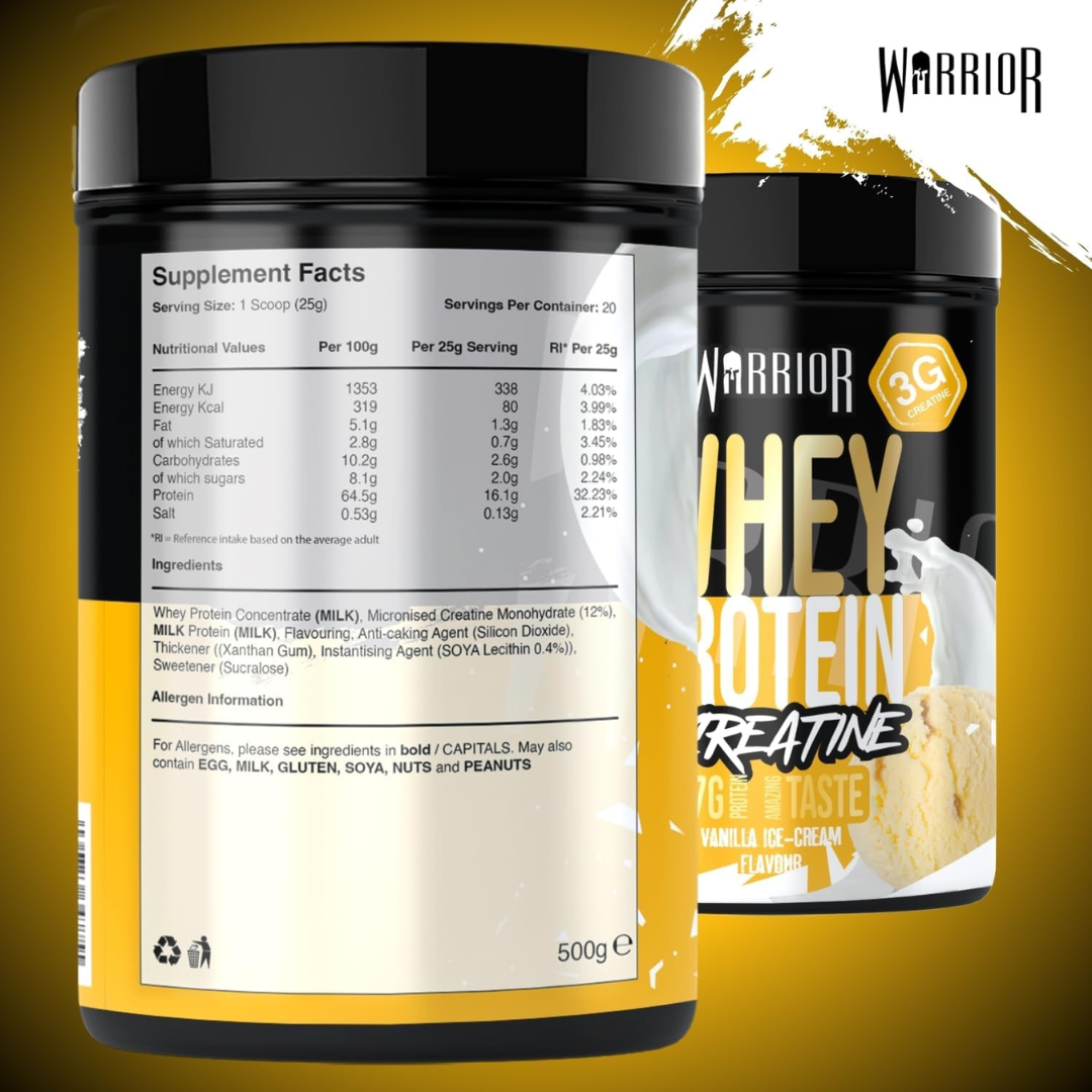 Warrior Creatine Plus Whey 500g Vanilla Milkshake