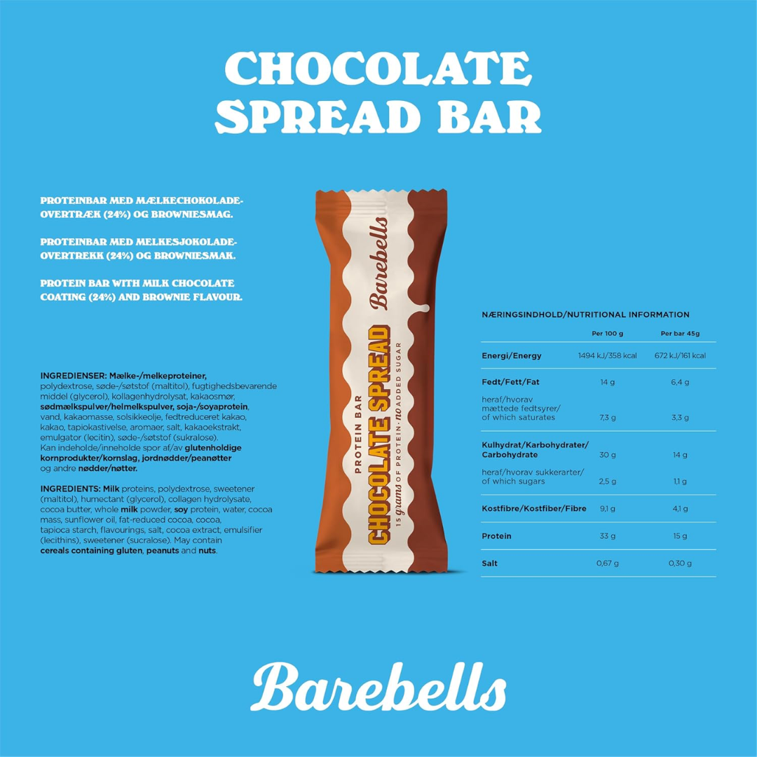 Barebells Spread Protein Bar 12x45g Chocolate Spread