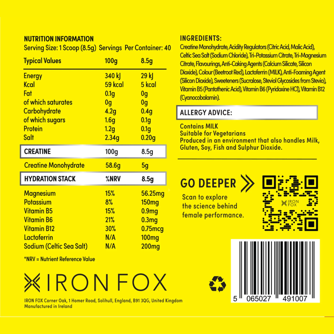IRONFOX Creatine + Hydration 340g Wild Berry