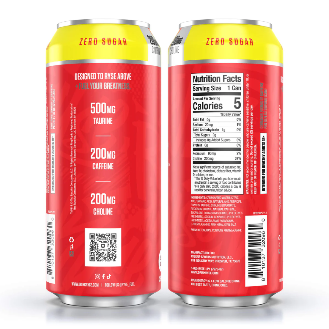 RYSE Fuel Energy 12x473ml Ring Pop Cherry