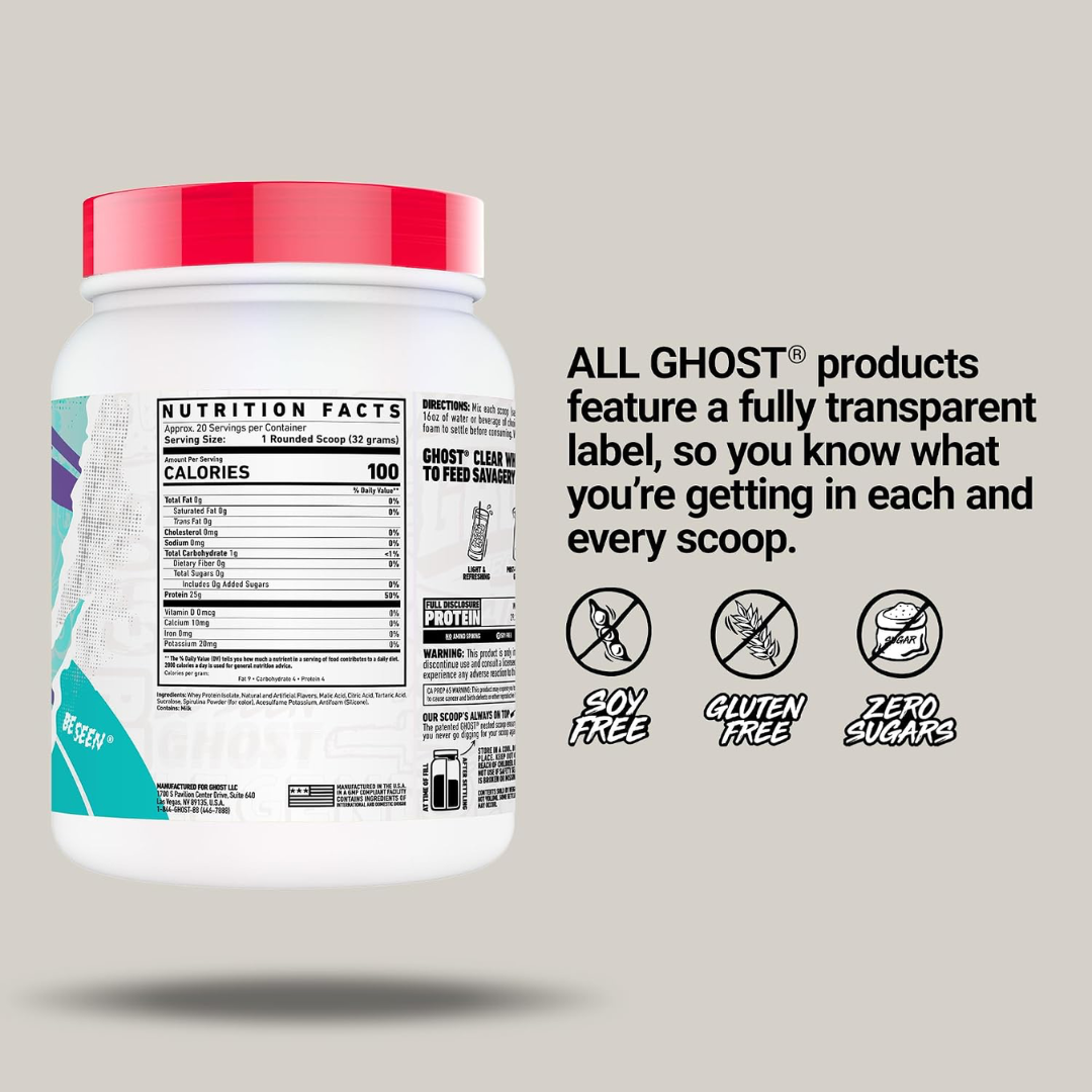 Ghost Clear Whey Isolate 710g Blue Raspberry
