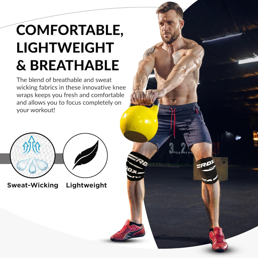 RDX Gym Knee Wraps K1 Black