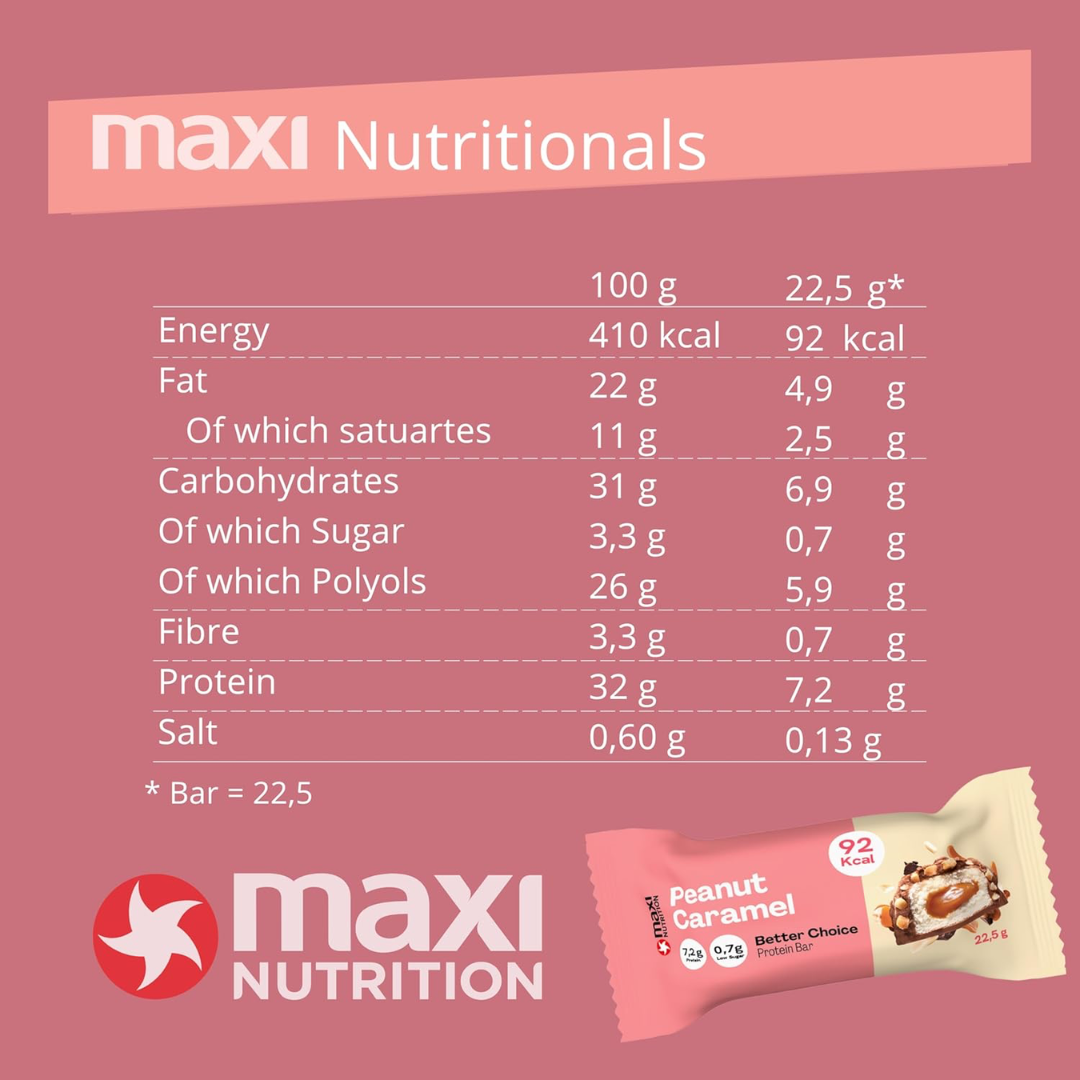 MaxiNutrition Better Choice Protein Bar 15x22.5g Peanut Caramel