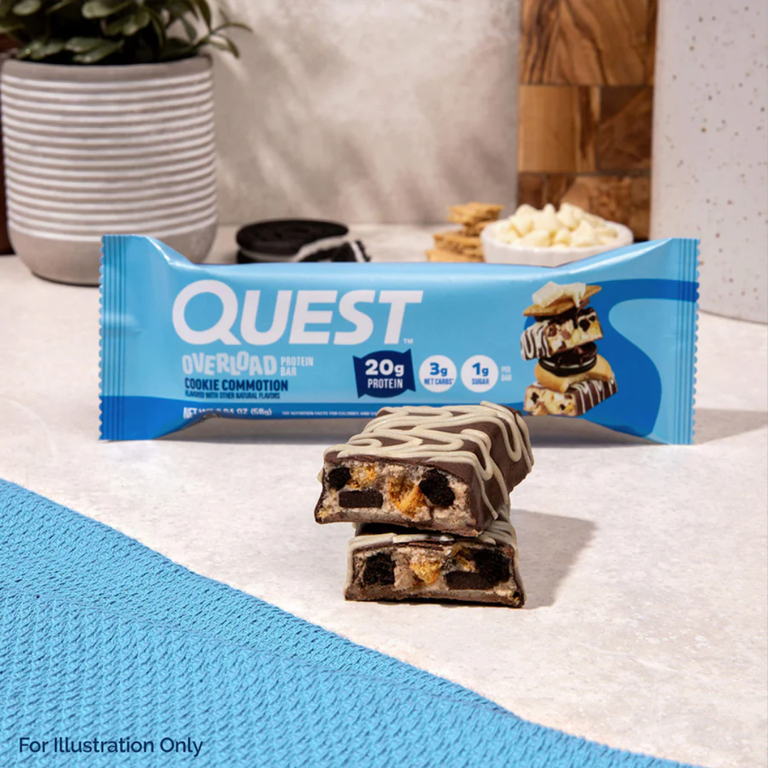 Quest Nutrition Overload Protein Bar 12x60g Cookie Commotion
