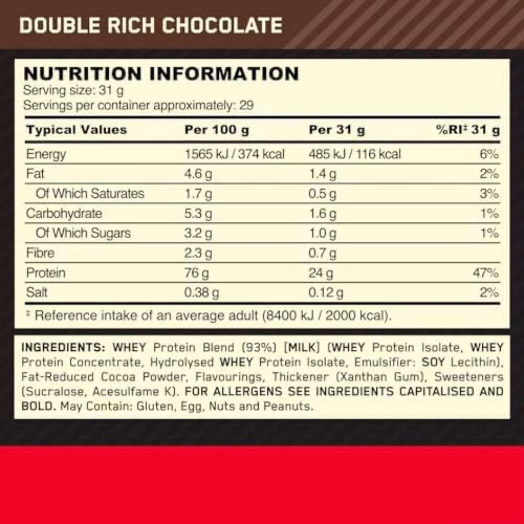 Optimum Nutrition Gold Standard 100% Whey Sachet 32g Double Rich Chocolate