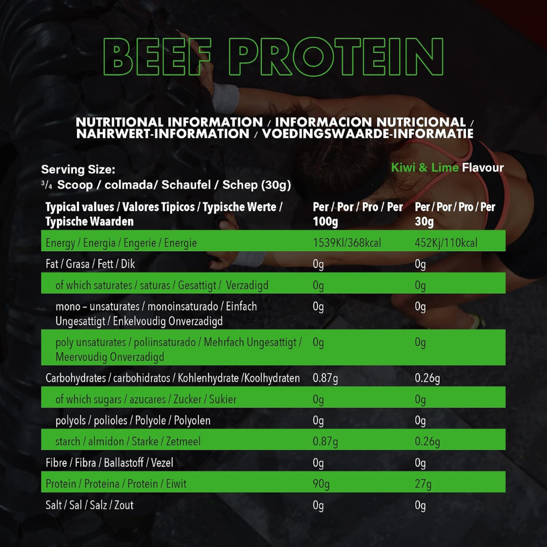 NXT Nutrition Beef Protein Isolate 540g Kiwi & Lime