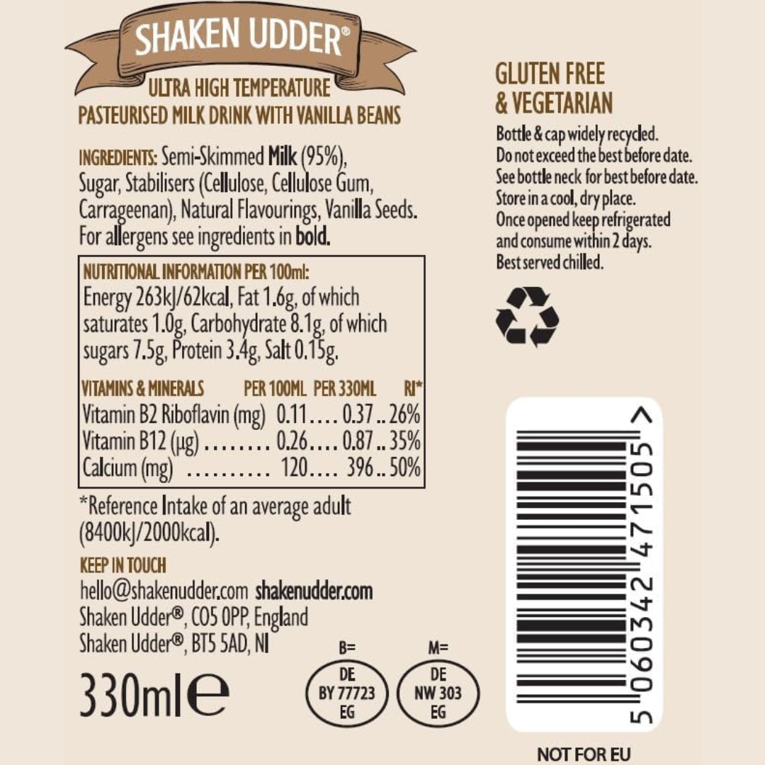 Shaken Udder Milkshake 8x330ml Strawberry Dream
