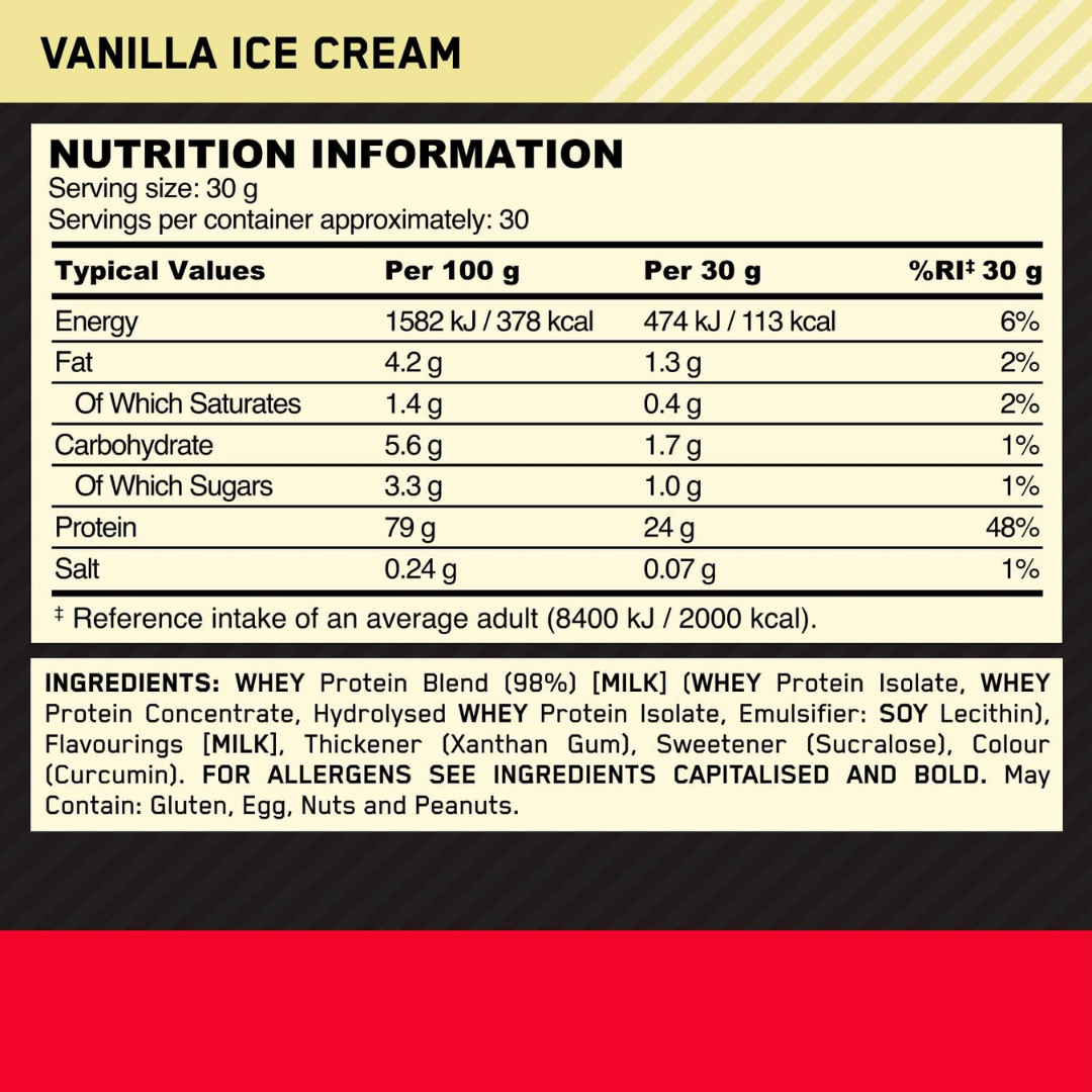 Optimum Nutrition Gold Standard 100% Whey Sachet 32g Vanilla Ice Cream
