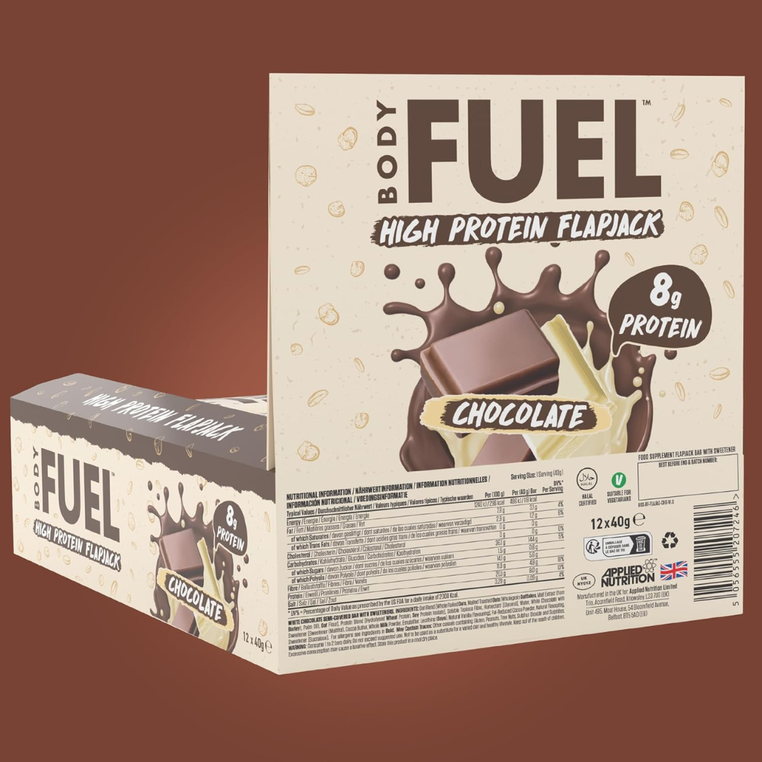 Applied Nutrition Body Fuel High Protein Flapjacks 12x40g Chocolate