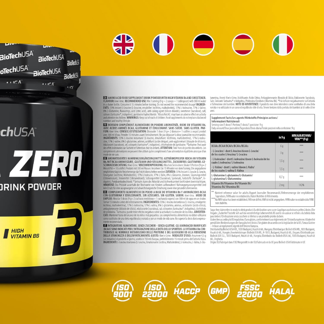 BioTech USA BCAA Zero 360g Kiwi Lime