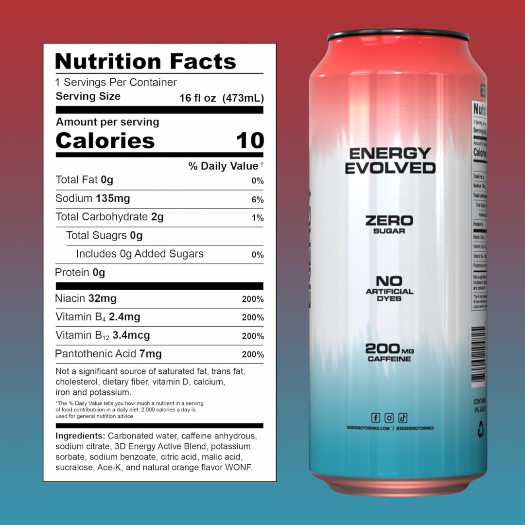 3D Energy Drink 12x473ml Liberty Pop