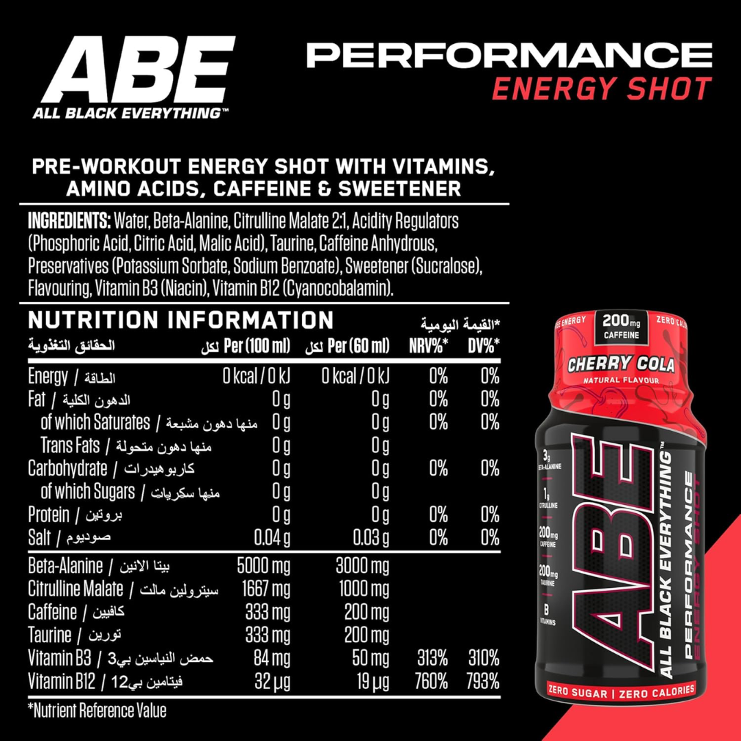 Applied Nutrition ABE (All Black Everything) Shots 60ml Cherry Cola