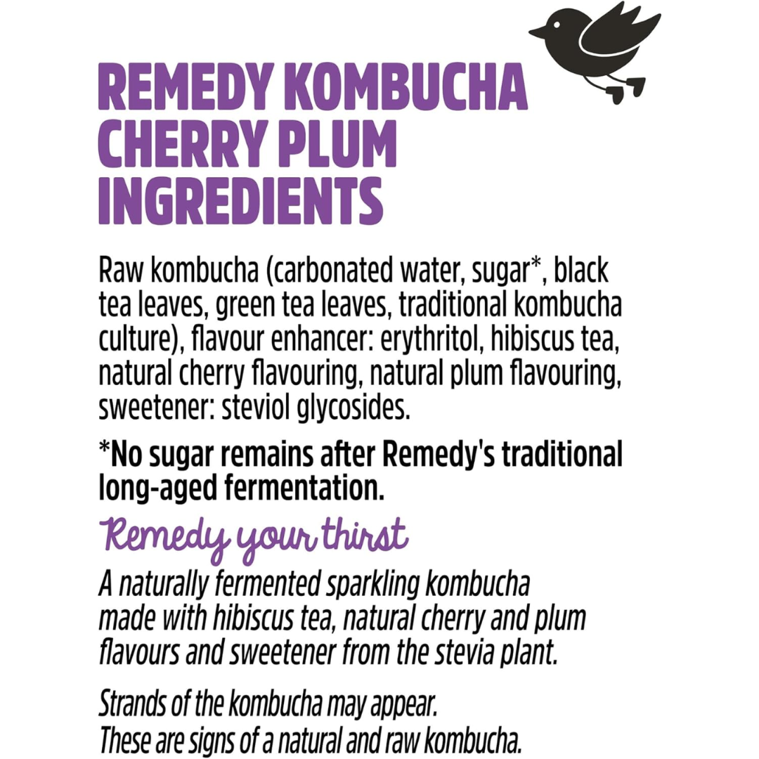 Remedy Kombucha 12x250ml Cherry Plumb