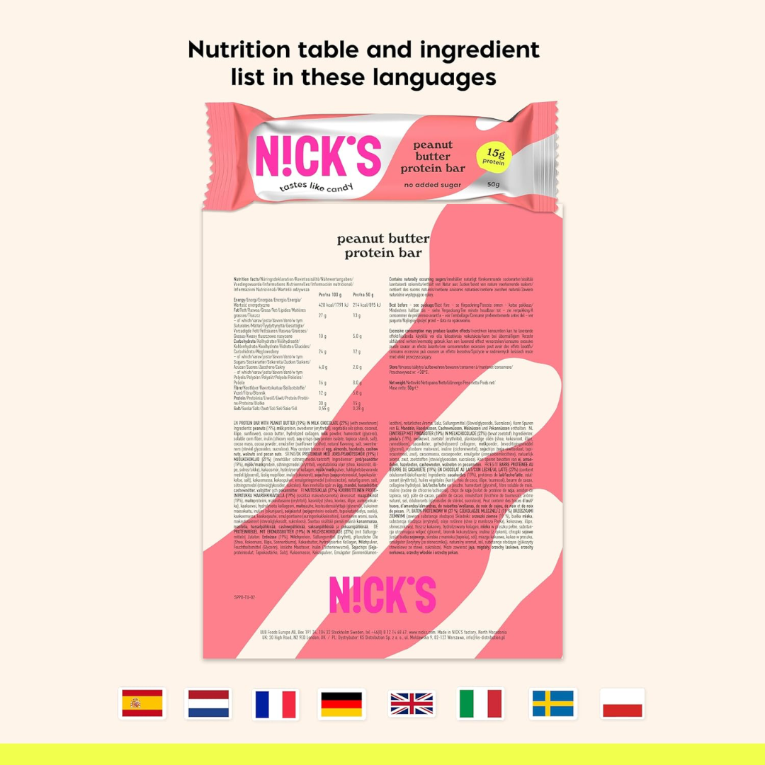 NICK'S Protein Bar 12x50g Peanut Butter
