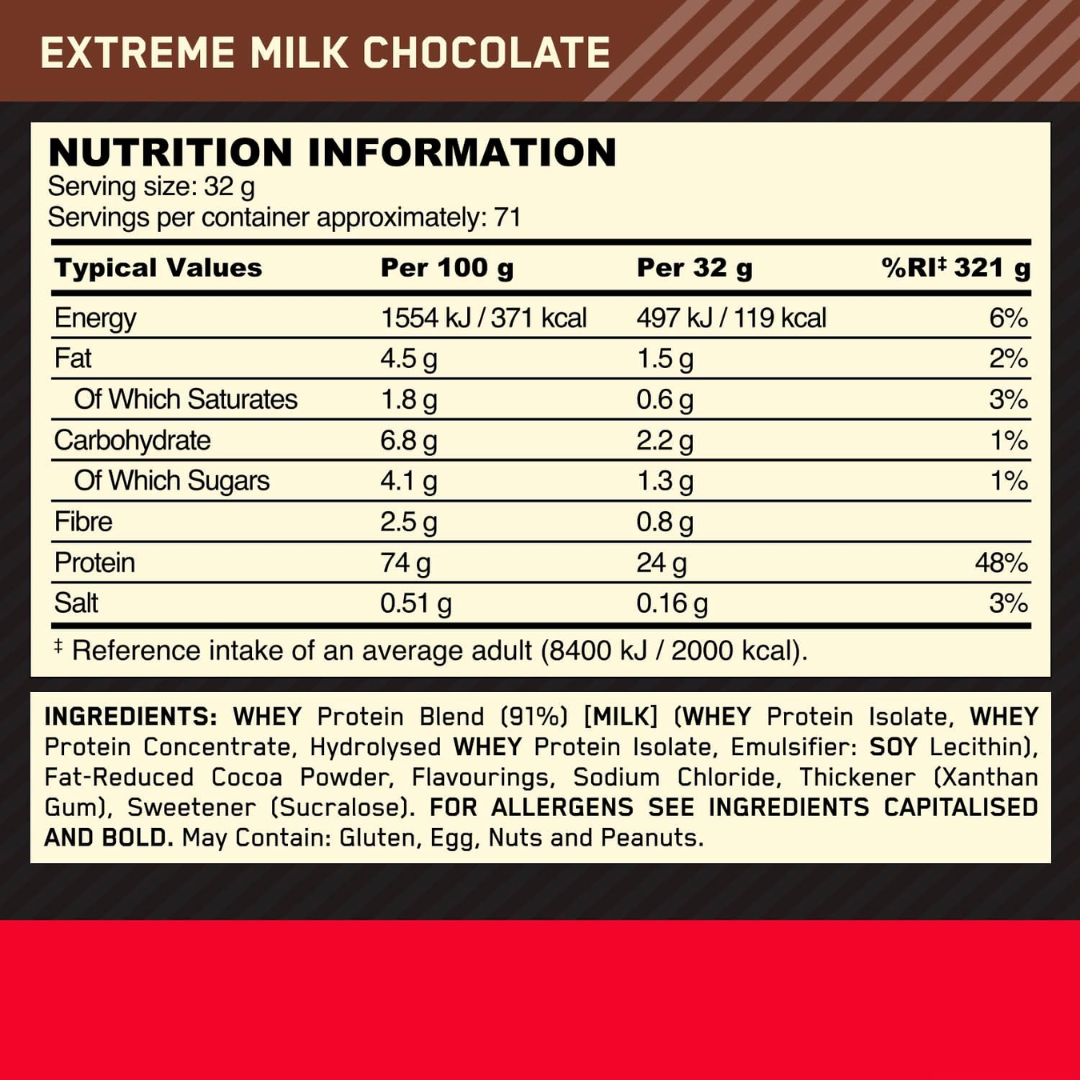 Optimum Nutrition Gold Standard 100% Whey 2.02kg Extreme Milk Choc