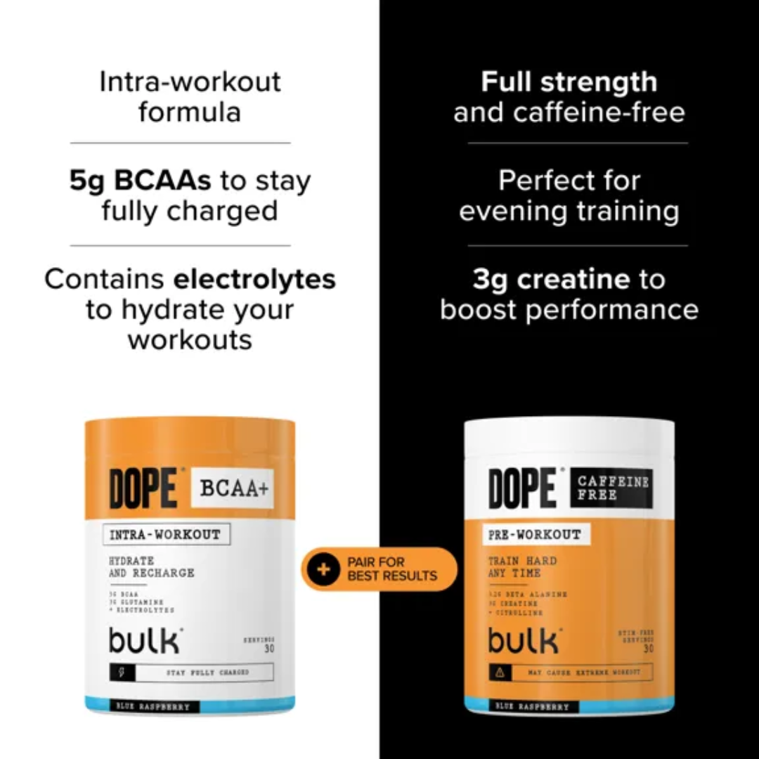 Bulk Dope Pre Workout Caffeine Free 510g Strawberry & Lime