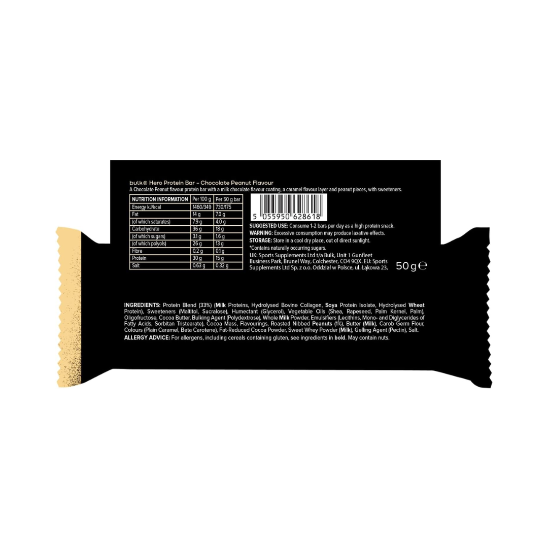 Bulk Hero Protein Bar 12x50g Chocolate Peanut