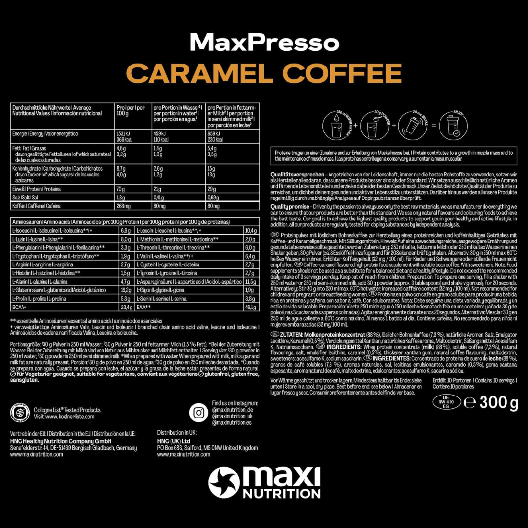 MaxiNutrition Protein Coffee 300g Caramel