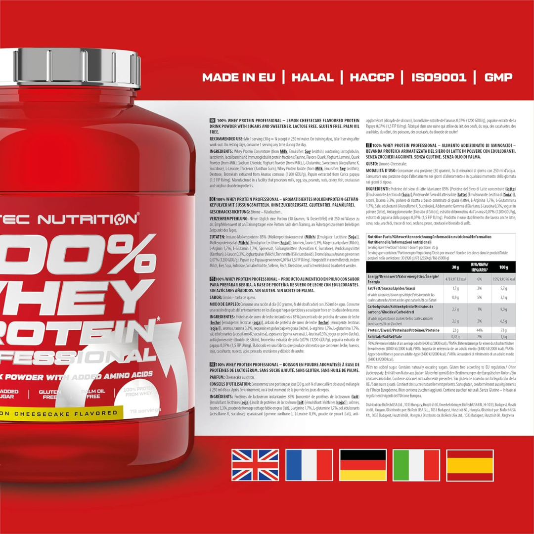 Scitec Nutrition 100% Whey Protein Professional 2350g Lemon Cheesecake