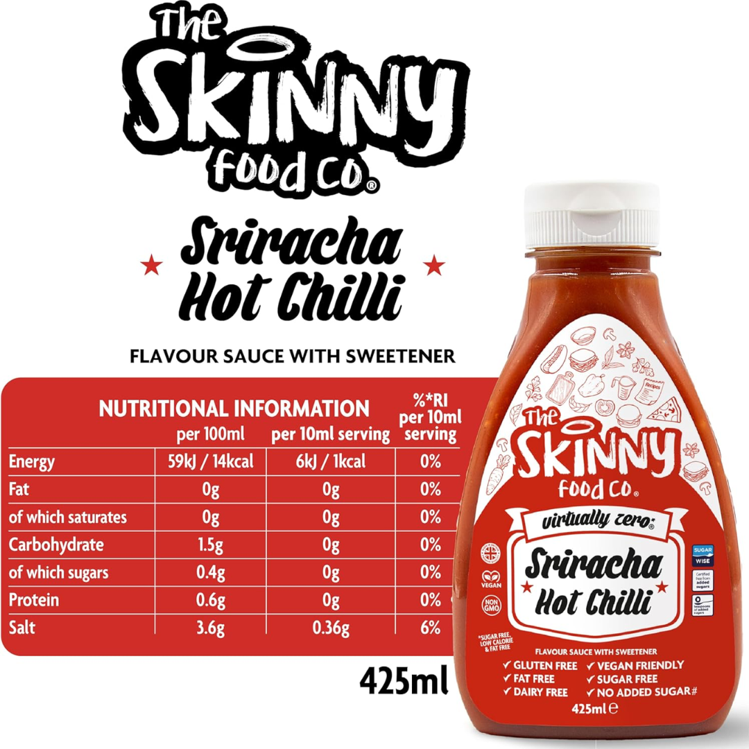 The Skinny Food Co Zero Calorie Skinny Sauce 425ml Sriracha