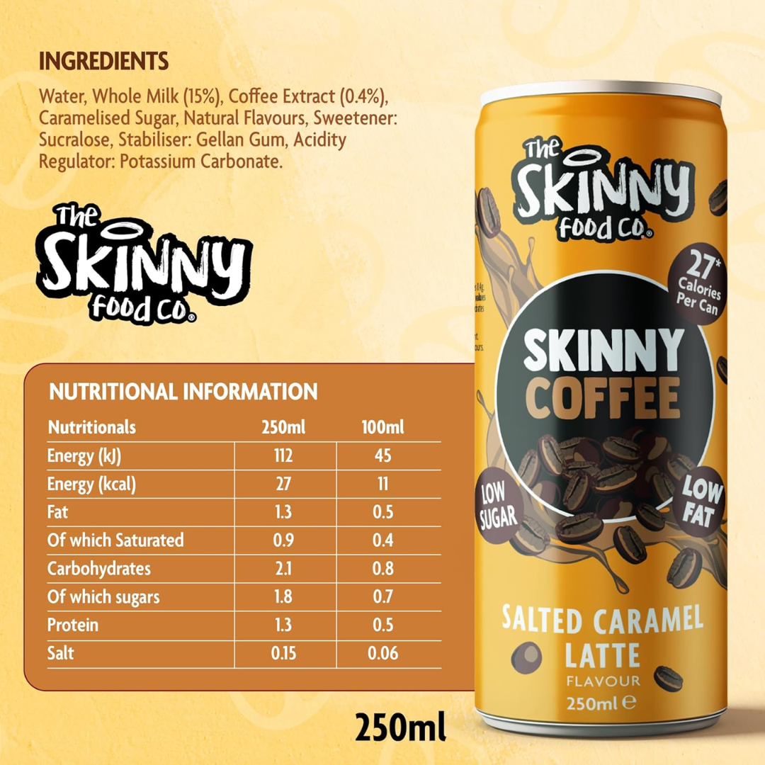 The Skinny Food Co Skinny Coffee 12x250ml Salted Caramel Latte
