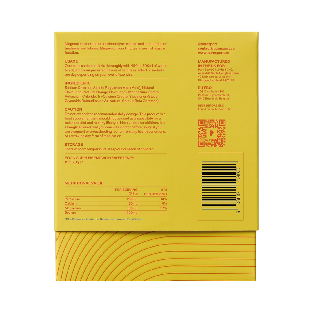 Puresport Electrolyte 15 Sachets Orange Lemonade