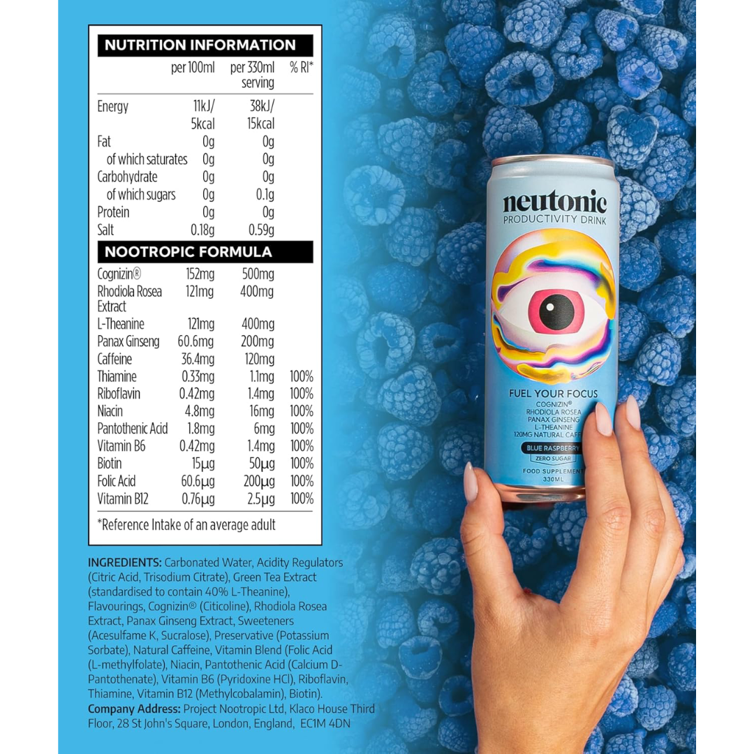 Neutonic Blue Raspberry 12x330ml Blue Raspberry