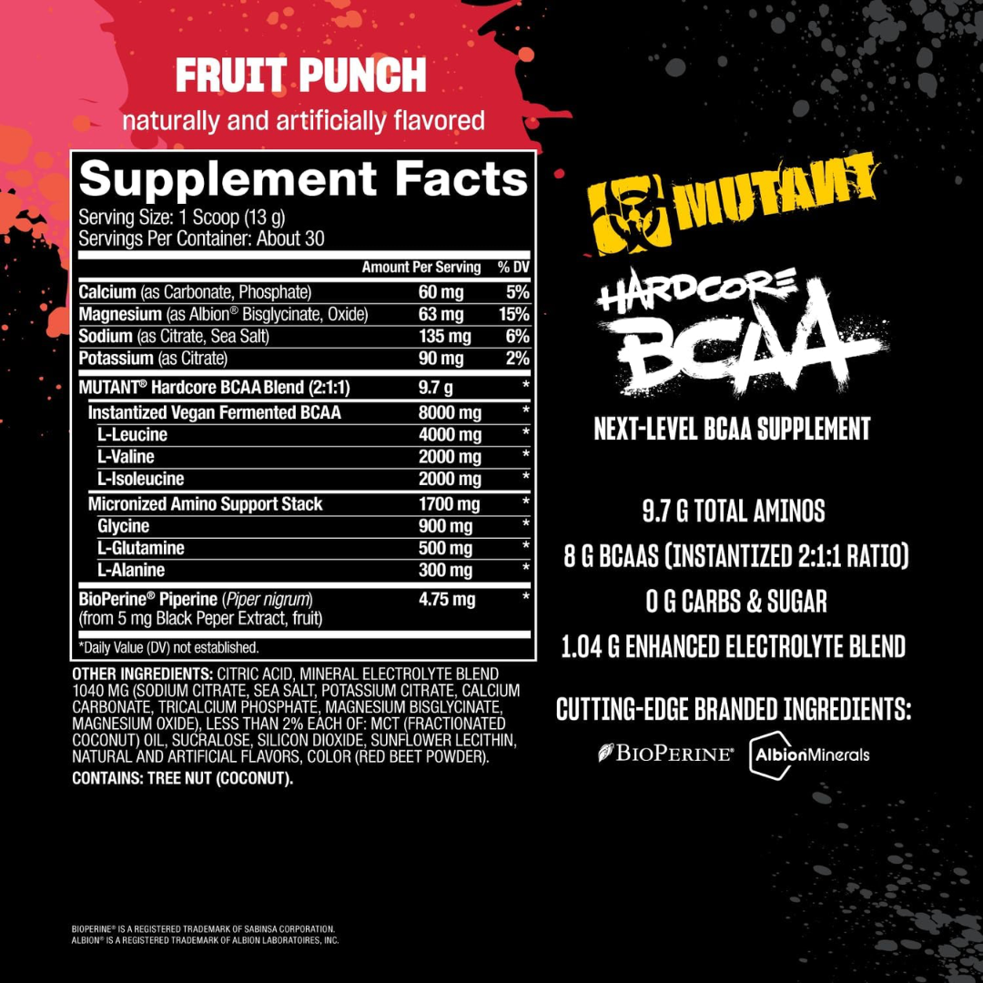 Mutant Hardcore BCAA 390g Fruit Punch