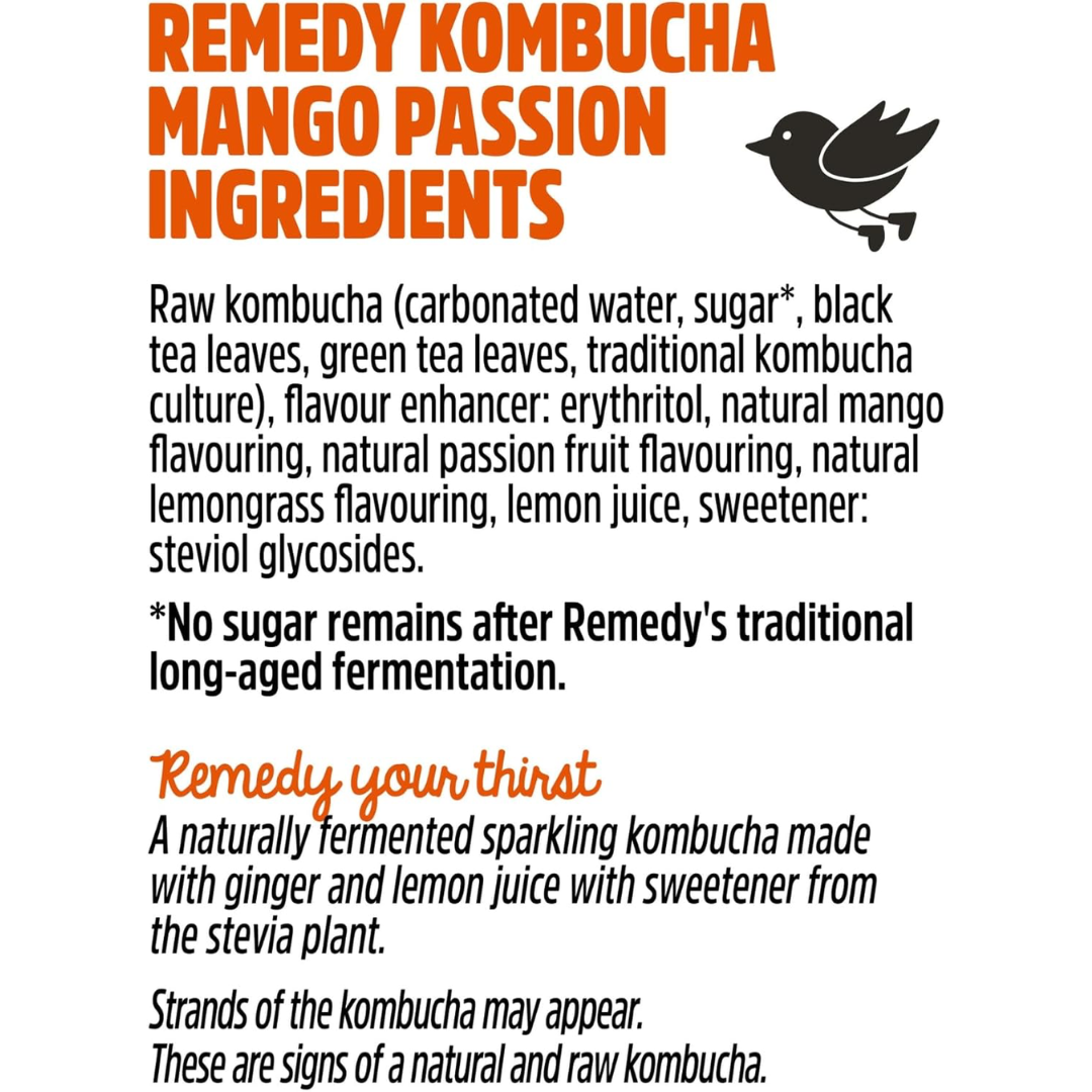 Remedy Kombucha 12x250ml Mango Passion