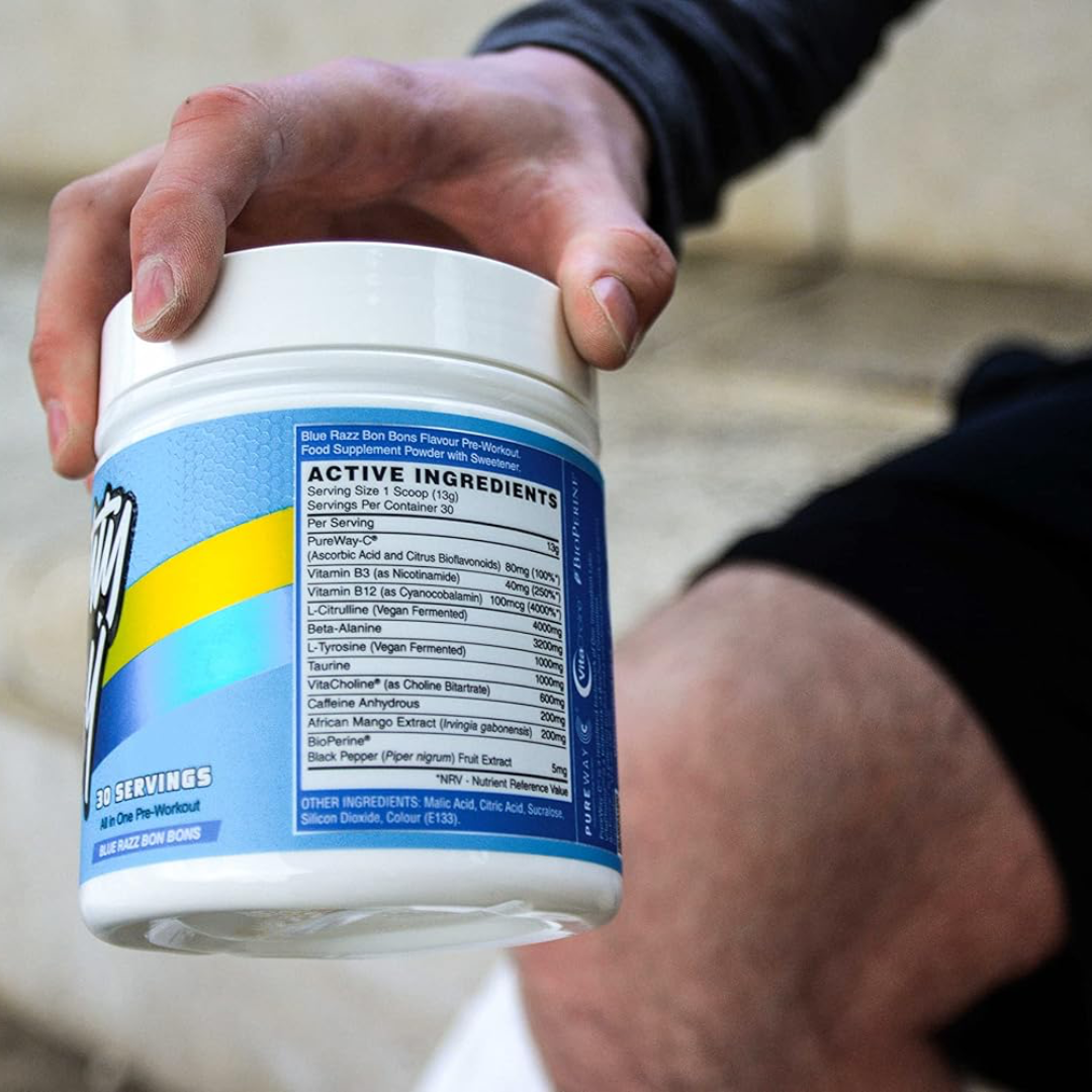 Naughty Boy Energy 390g Blue Raspberry Bon Bon