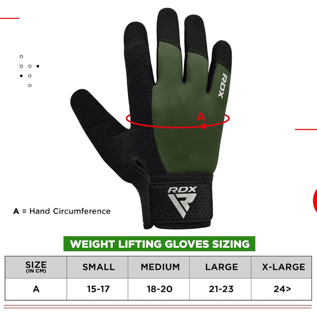 RDX Gym Weight Lifting Gloves W1 Plus M Army Green