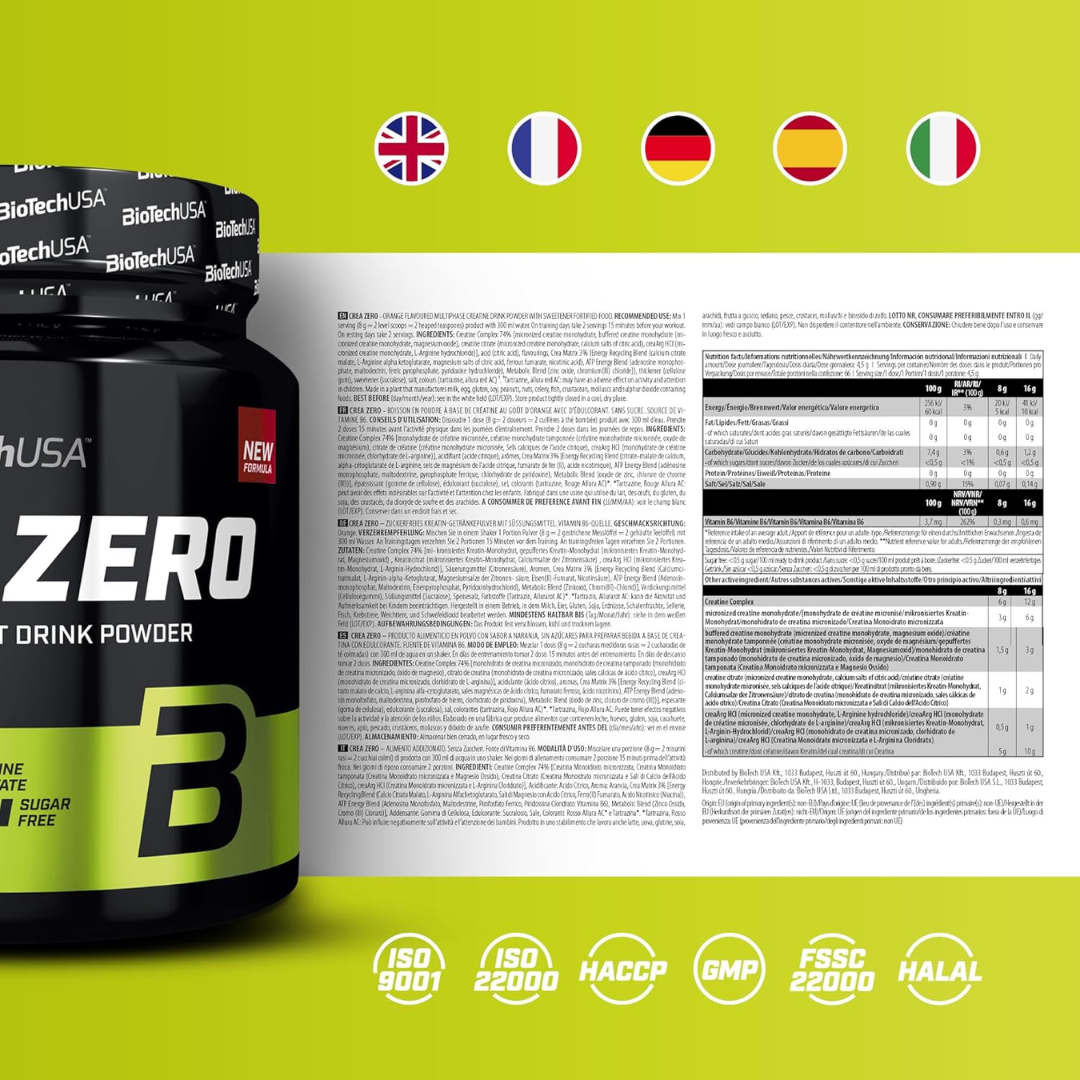 BioTech USA Crea Zero 320g Orange