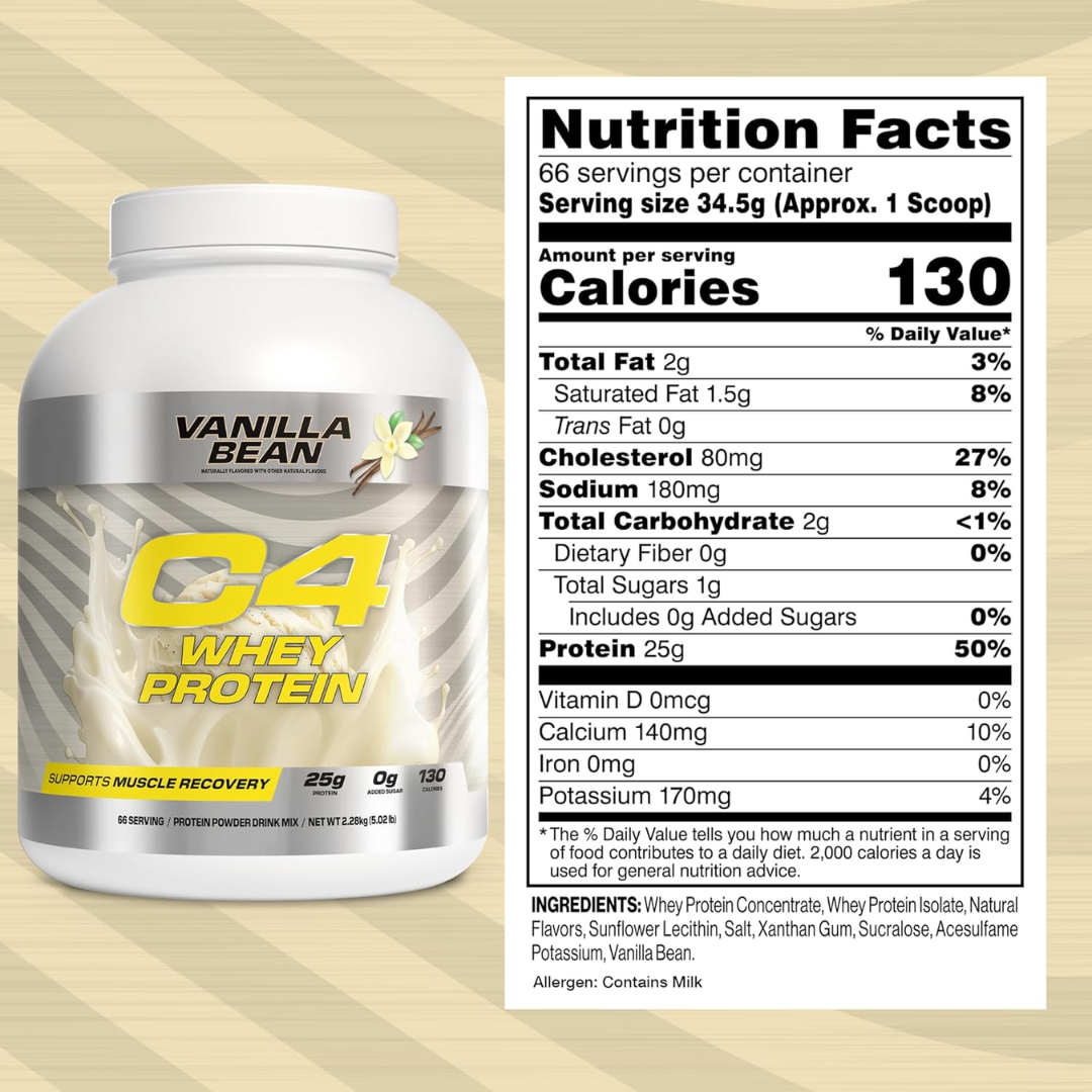 Cellucor C4 Whey Protein 46 Servings - Vanilla Bean