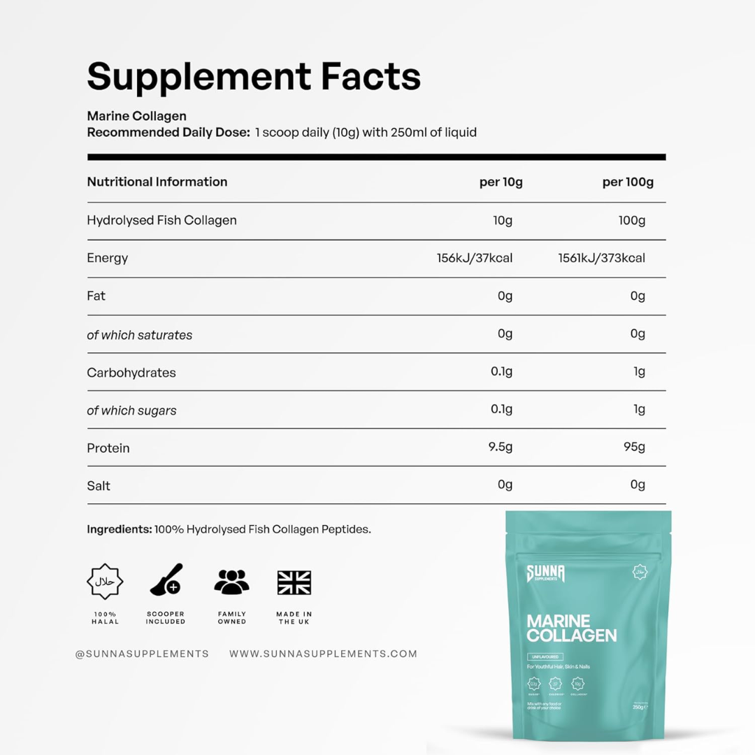 Sunna Supplements Marine Collagen 250g Unflavoured