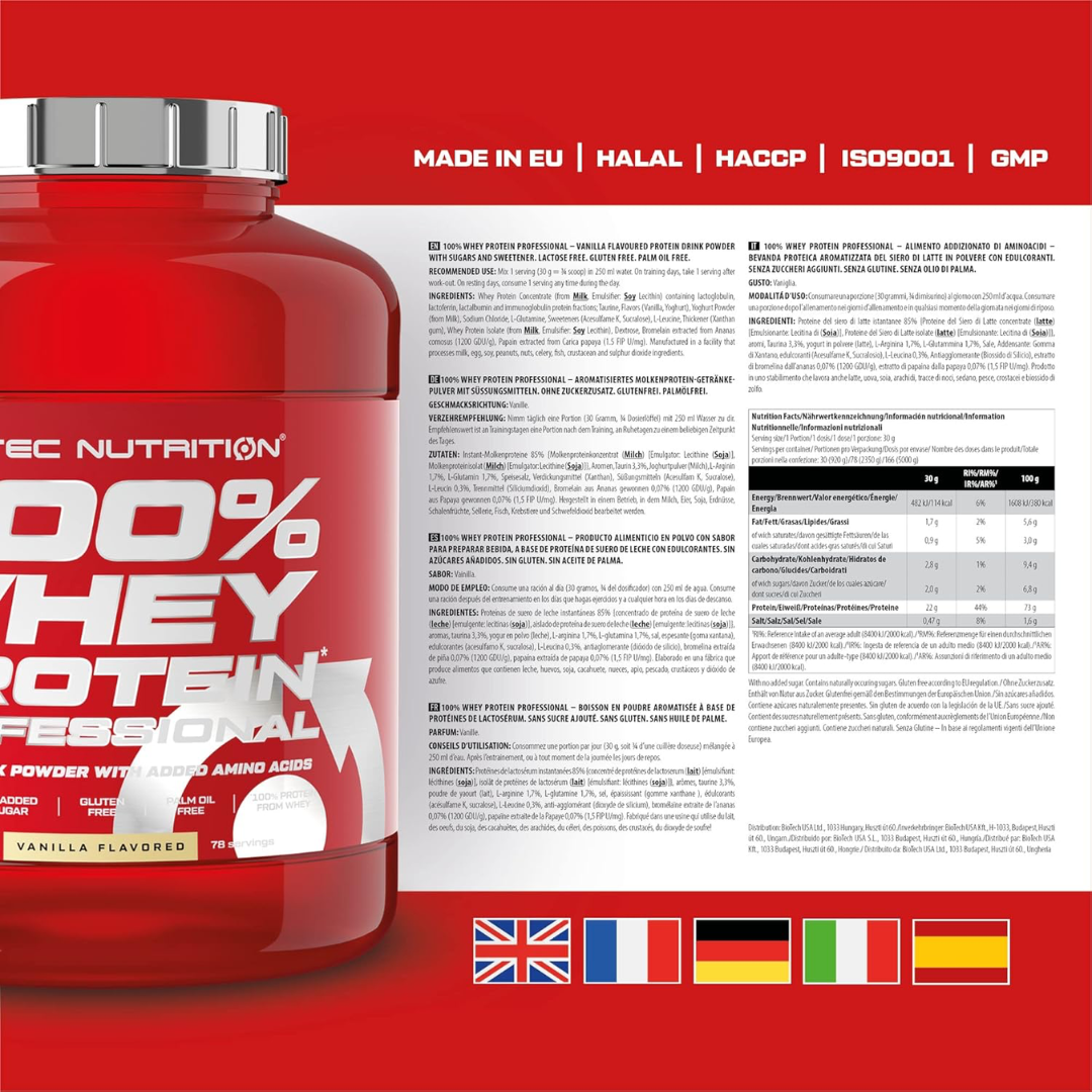 Scitec Nutrition 100% Whey Protein Professional 2350g Vanilla